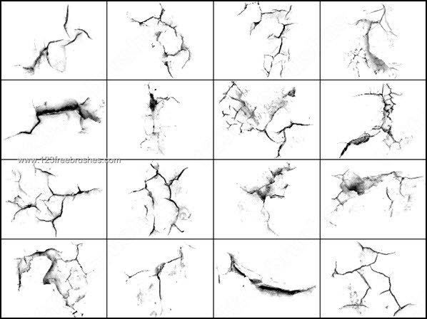 30 Sets of Free Crack Brushes for Photoshop | Naldz Graphics wall crack photoshop brushes