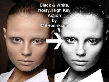 Black And White Noisy High Key effect photoshop action