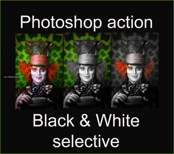 Black And White Selective Color effect photoshop action