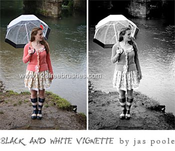 Black White Vignette effect photoshop action
