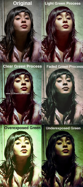 Color Sample Green Effect Photoshop Action