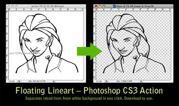 Floating Lineart Ps effect photoshop action
