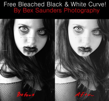 Free Bleached Black And White effect photoshop action