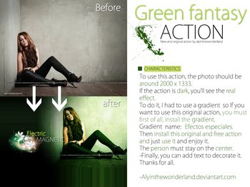 Green Fantasy Effect Photoshop Action
