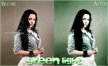 Green Light Effect Photoshop Action