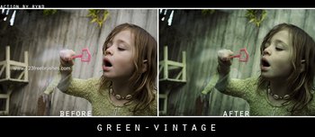 Green Vintage Effect Photoshop Action