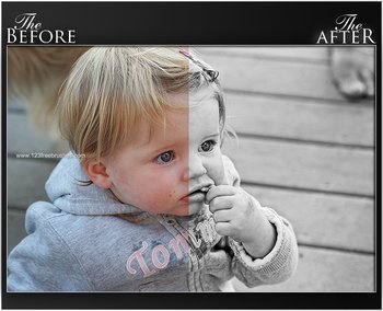 High Contrast Black And White effect photoshop action