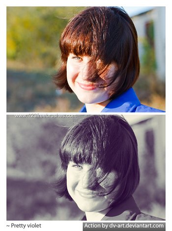 Pretty Violet effect photoshop action