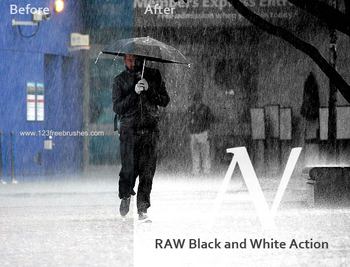 Raw Black And White effect photoshop action