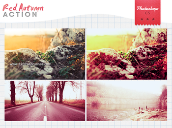 Red Autumn Effect Photoshop Action