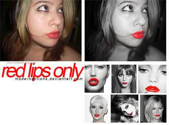 Red Lips Only Effect Photoshop Action