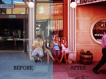 Semivintage Red Effect Photoshop Action