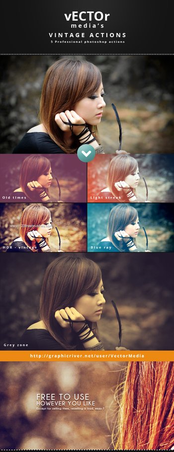 Vector Medias Vintage Effect Photoshop Action