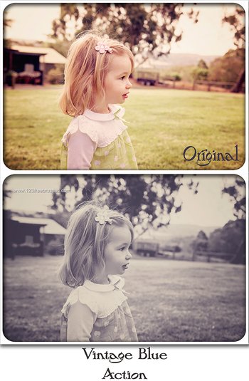 Vintage Blue Effect Photoshop Action