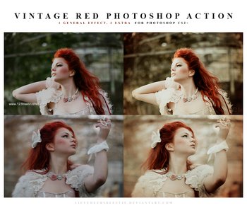 Vintage Red Effect Photoshop Action