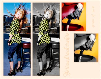 Yellow Black And White Effect Photoshop Action