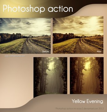 Yellow Evening Free Effect Photoshop Action
