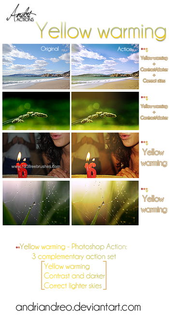 Yellow warming Effect Photoshop Action