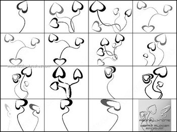 Free Heart Flowers Brushes Download