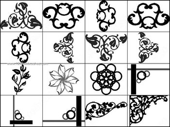 Free Floral Corner Photoshop Brushes