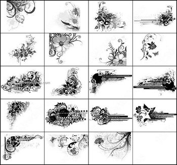 Grunge Decorative Flower Photoshop Brushes