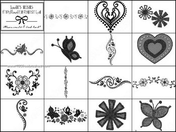 Decorative Valentine Heart and Flower Photoshop Brushes