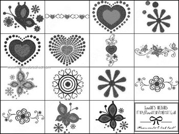 Decorative Valentine Heart and Flower Brushes Free Download