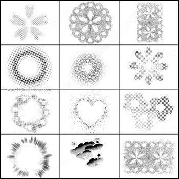 Free Flower Heart Brushes