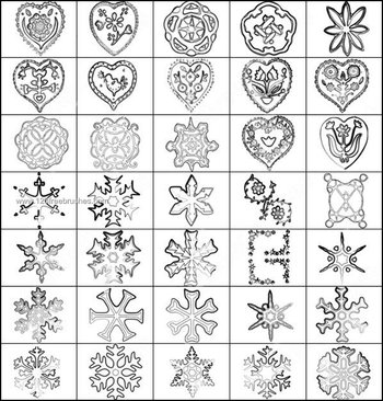 Photoshop Brushes Heart Symbols and Snowflakes
