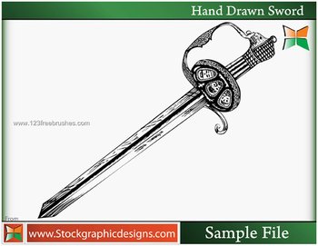 Hand Drawn Sword Brush Photoshop