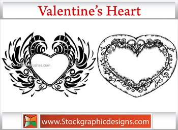 Valentines Heart Vector and Photoshop Brush