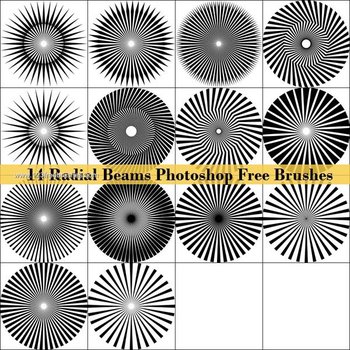 Radial Beams Free Photoshop Brushes
