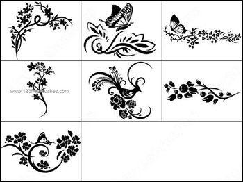Photoshop Brushes Flowers and Butterflies