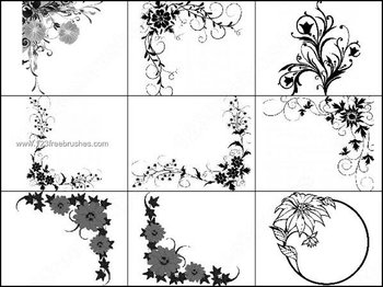 Floral Corner Decorative Brushes