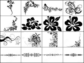 Ornament Flowers and Foliage Brushes