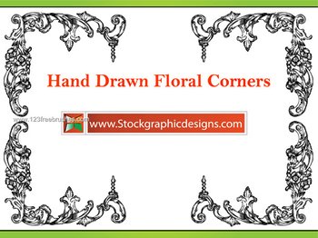Hand Drawn Flower Corners Vector and Photoshop Brush