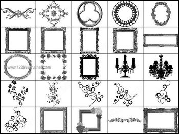 Baroque Brush Pack – Swirls – Photo Frames Borders Photoshop CS
