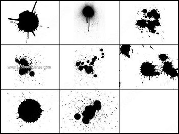 Free Splatter Ink Brushes Set for Photoshop CS2