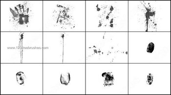 Bloody Hand Print – Blood Stains/Splatter – Finger Prints Brushes