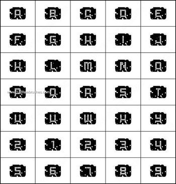 Alphabet Letters and Numbers Brushes Photoshop CS