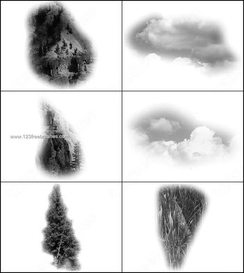 Clouds and Mountain Brushes Free