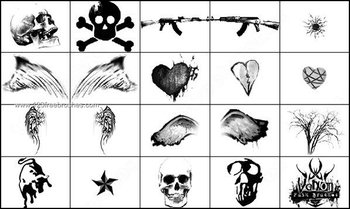 Punk Brushes – Star – Heart – Wings – Skull