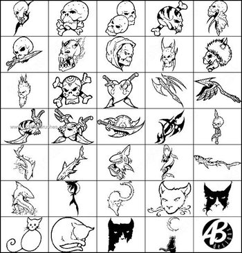 Tattoo Brushes – Skull – Cat – Fish Heart