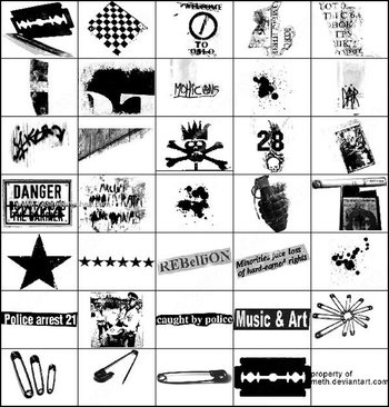 Grunge – Safety Pin Brush Photoshop