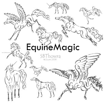 Equine Set Of Horse – Unicorn – Pegasus