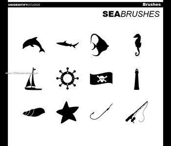 Fish and Starfish Silhouettes