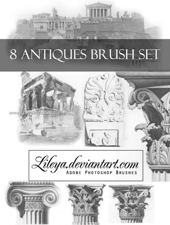 Antique buildings and columns