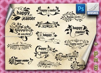Floral Happy Easter Text