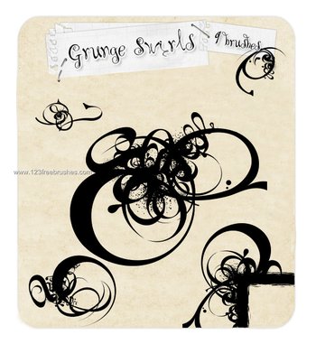 Grunge Floral Swirl
