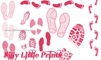Shoe Print and Footprints